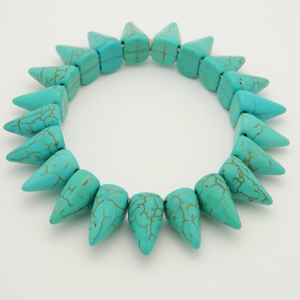 Turquoise Blue Dyed Howlite Punk Bracelet